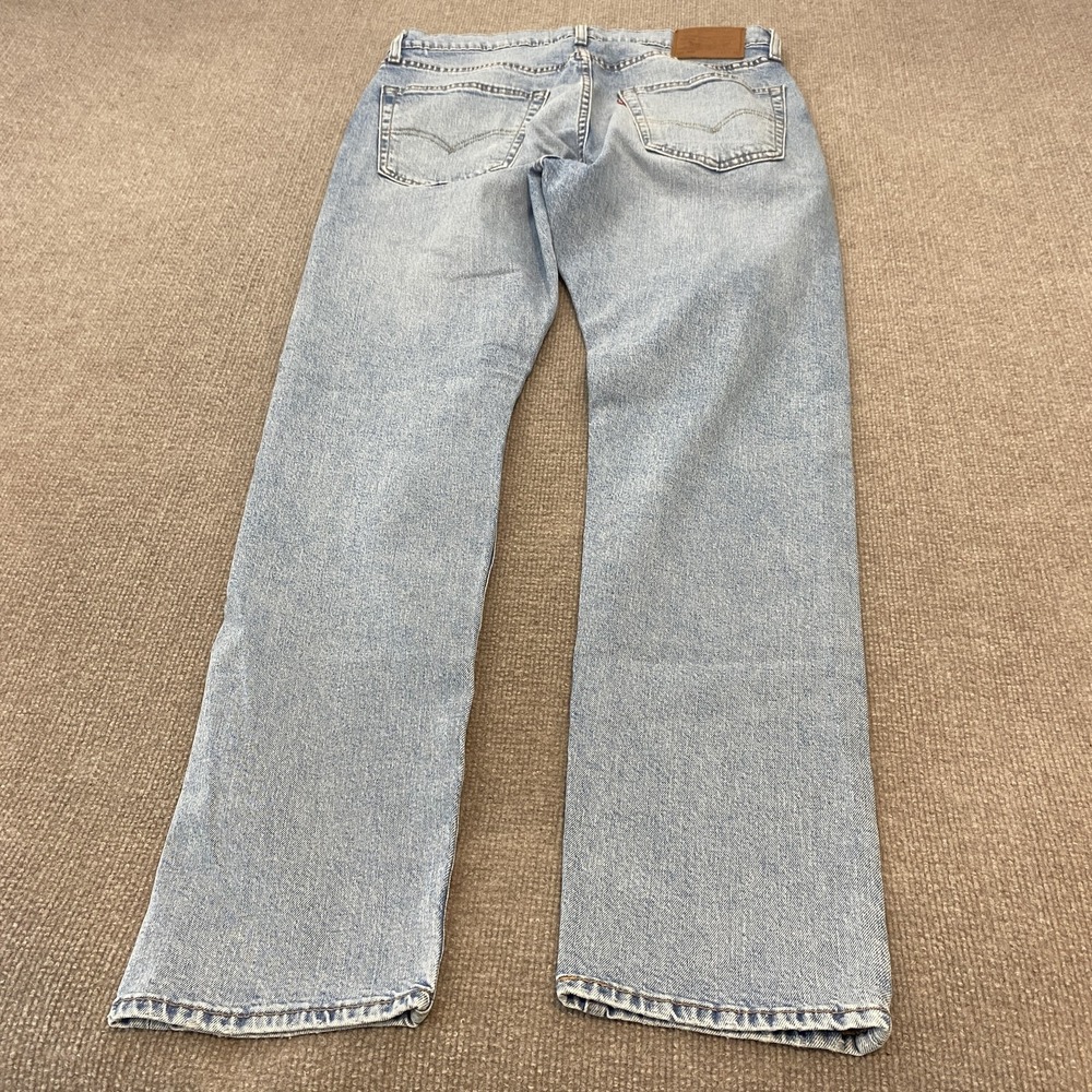 Levis 502 Jeans Mens 33x32 Blue Light Wash Regular Tapered Stretch Denim Pants